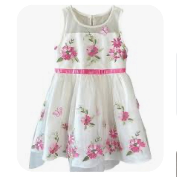 Jona Michelle Girls Fancy dress in white Floral Formal Dress NWT sz 6 - Picture 2 of 10